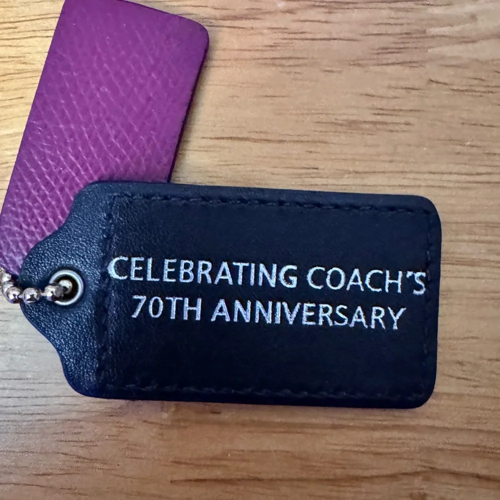Coach 2 Leather Hang tags large black stamped with 70th anniversary & 1 more EUC - Picture 2 of 2